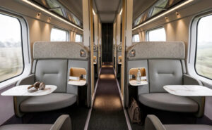 PriestmanGoode overnight rail concept featuring Muirhead material.