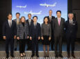 Front row from left: Hiro Rodriguez, Executive Director of the DOC Advocacy Center; Stephanie Pope, Boeing Commercial Airplanes President and CEO; Kim Jung-kwan, ROK Minister of Trade, Industry and Resources; Michelle Steel, U.S. Ambassador to the Republic of Korea; Walter Cho, Korean Air Chairman and CEO; and Gaël Méheust, GE/CFM International President and CEO. Back row from left: James Kim, AMCHAM Korea Chairman and CEO; Hwang Ki-yeon, Export-Import Bank of Korea Chairman and CEO; Andrew Gately, U.S. Embassy Minister-Counselor for Commercial Affairs.