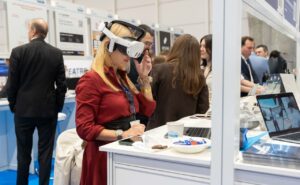 A VR display at the World Aviation Festival.