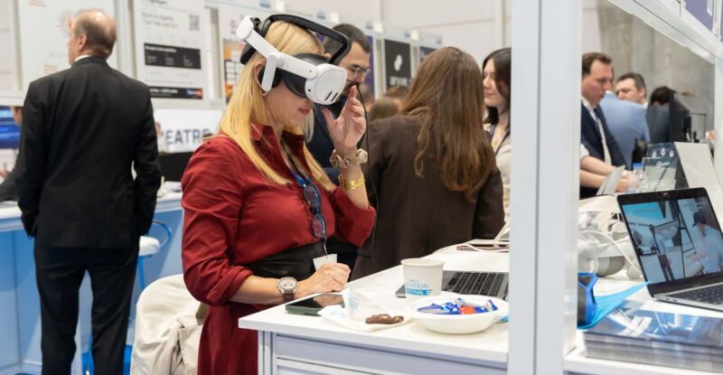 A VR display at the World Aviation Festival.
