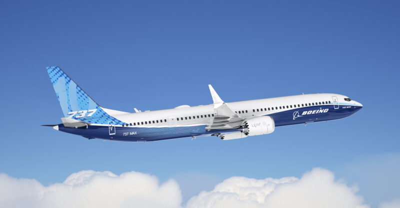 Boeing 737-10 in flight.