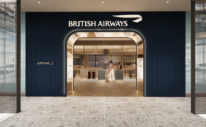 British Airways Heathrow T5C lounge main entrance.
