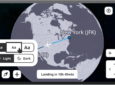 FlightPath3D Accessibility Map shows the earth, flight information, and a moving aircraft in high contrast colors
