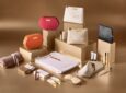 All of the new Air India amenities on display.
