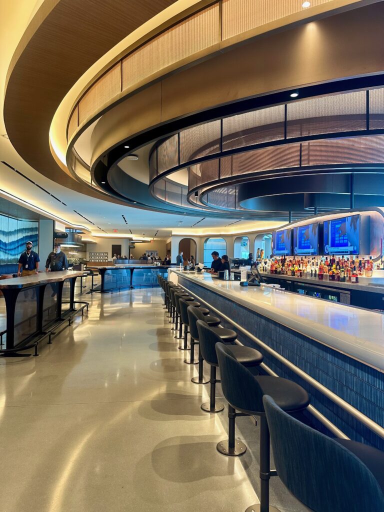 Part of the massive bar in the United Club