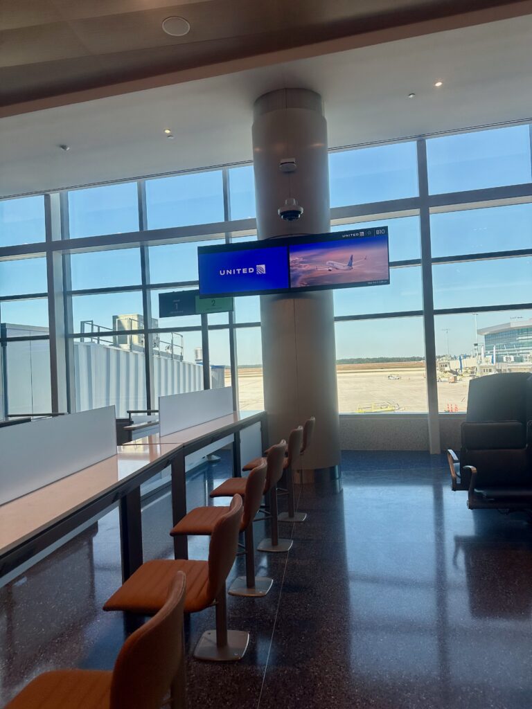 Gate B10 in the new concourse
