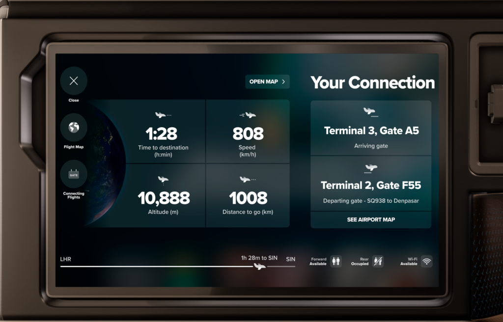 Flight information on Singapore Airlines' KrisWorld IFE
