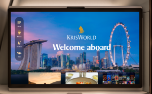 Welcome Aboard message on Singapore Airlines' new KrisWorld IFE