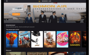 Somon Air IFE portal by Moment as seen on a tablet