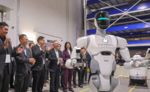 An Autonomous Mobile Robot in the new ST Engineering facility.