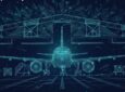 Rendering of a digital Airbus aircraft in a hangar