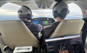 In the cockpit as Skyband performs a test flight of the M100 solution