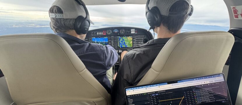 In the cockpit as Skyband performs a test flight of the M100 solution