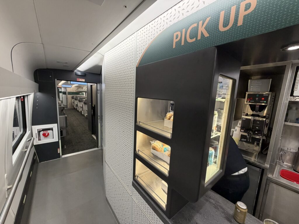 A pick up station in the Cafe Car aboard the Airo trainset