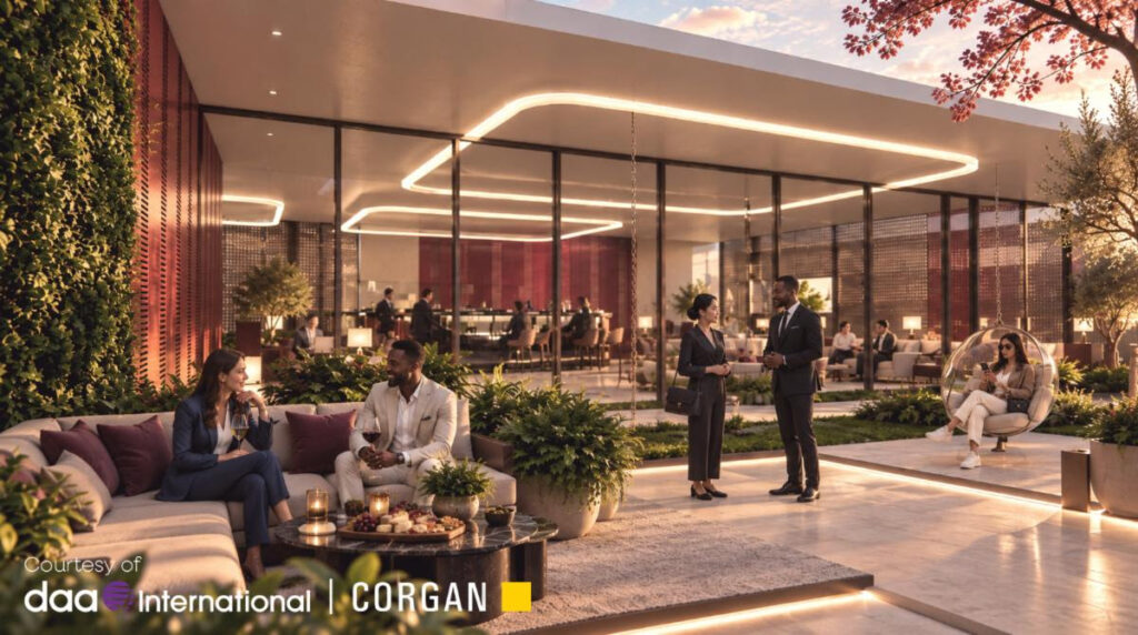 Conceptual rendering of VIP Terminal's garden terrace. 